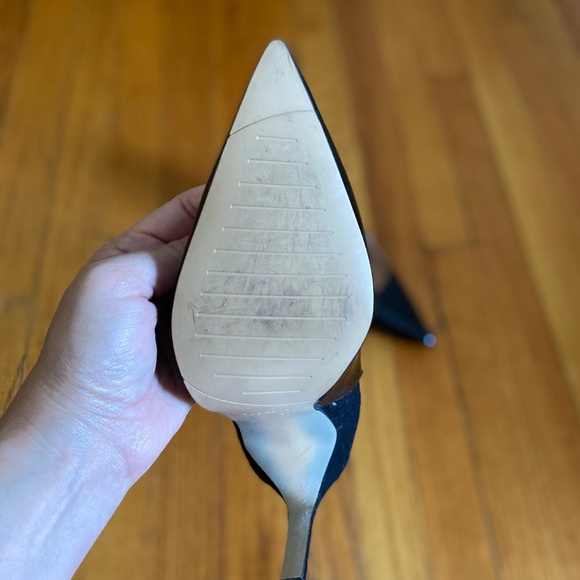 Zara black patent/faux suede slingback heels, Size: 7 - Picture 7 of 8